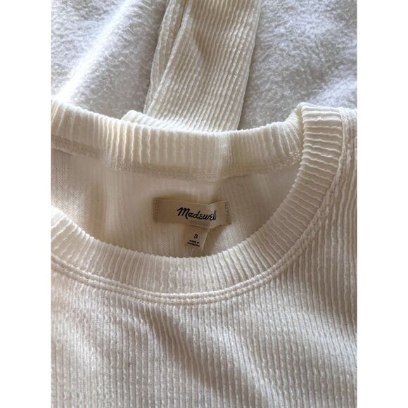 NWOT Madewell Elwood Knot Front Top Cream Ribbed Size Small - Picture 6 of 6